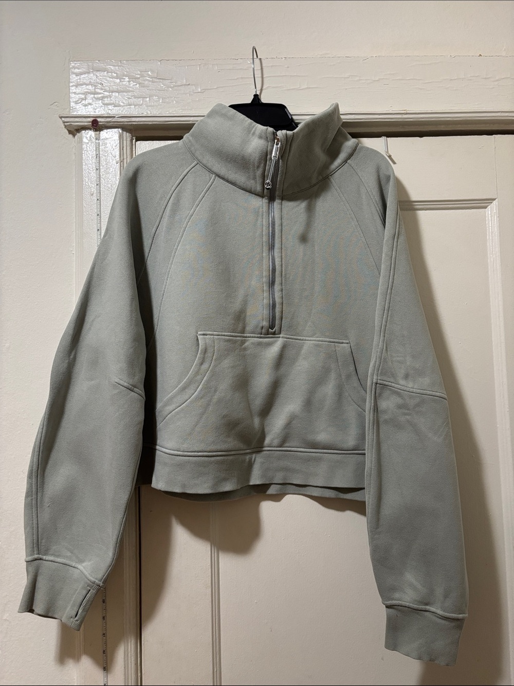 Lululemon Cropped Half-Zip Funnel Neck Sweatshirt - Sage Green